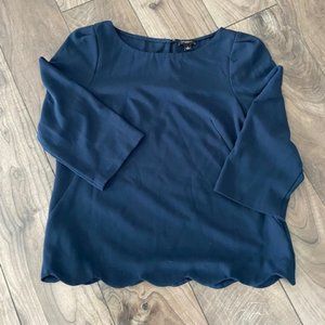 Ann Taylor Structured Top with 3/4 Length Sleeves